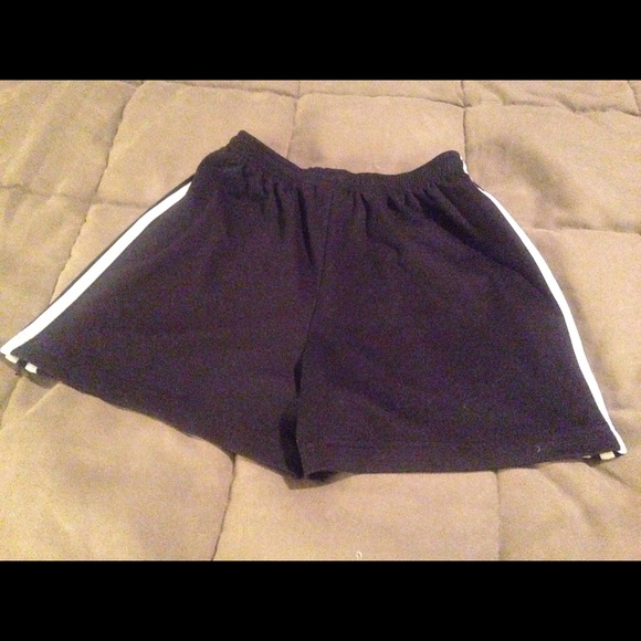 Adidas black running shorts with white stripes - Picture 2 of 3